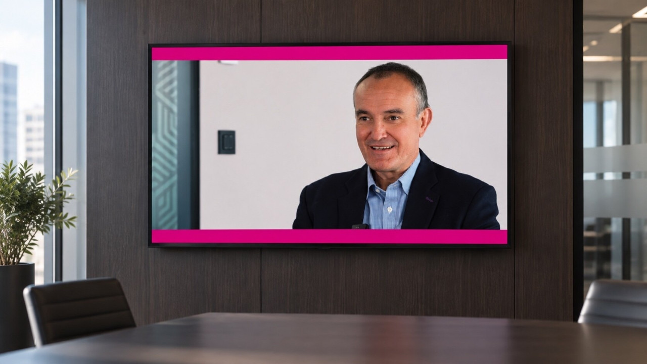 Mills & Reeve film — office television presentation Mills & Reeve interview film on a large television in an illustrative office